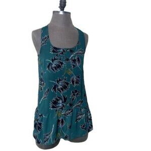 CAbi Zoe Falling Flowers Tank Top Style #3276 Size XS Peplum Floral
